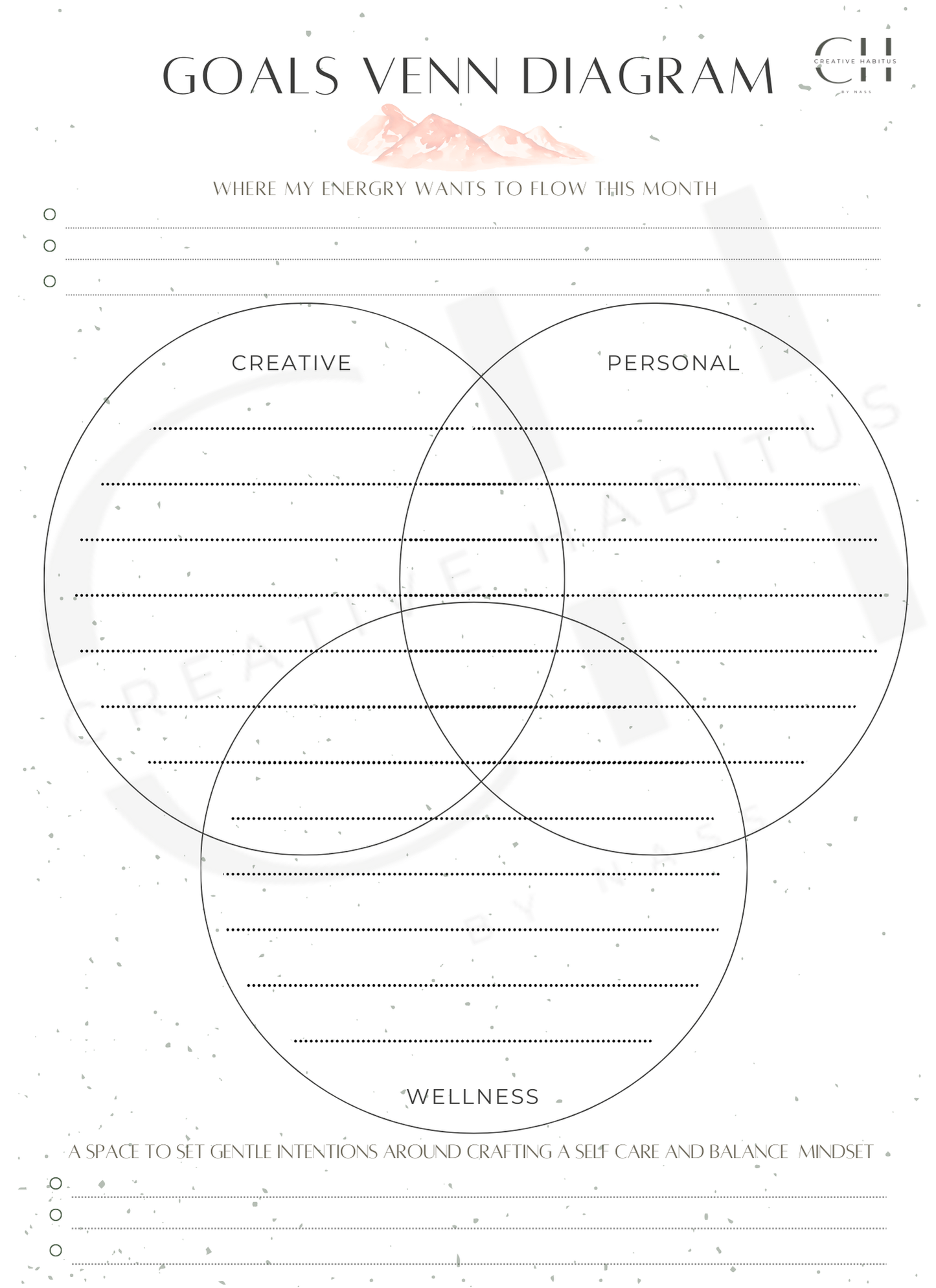 Creative Habitus • Monthly Strategy Kit — Brainstorm tools → Goal Breakdown → Vision → Priorities + Progress Tracker (Printable)