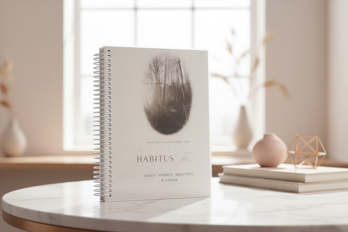 Stylized product shot of a Day Planner Habitus Flow by Creative Habitus