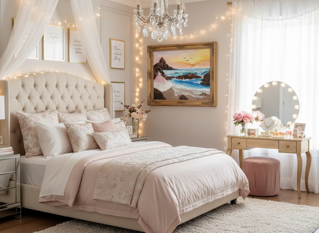 Original coastal acrylic painting inspired by Taylor Swift Album life of a showgirl 