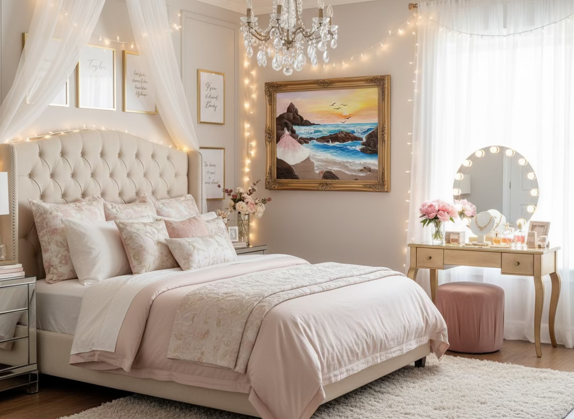 Original coastal acrylic painting inspired by Taylor Swift Album life of a showgirl 