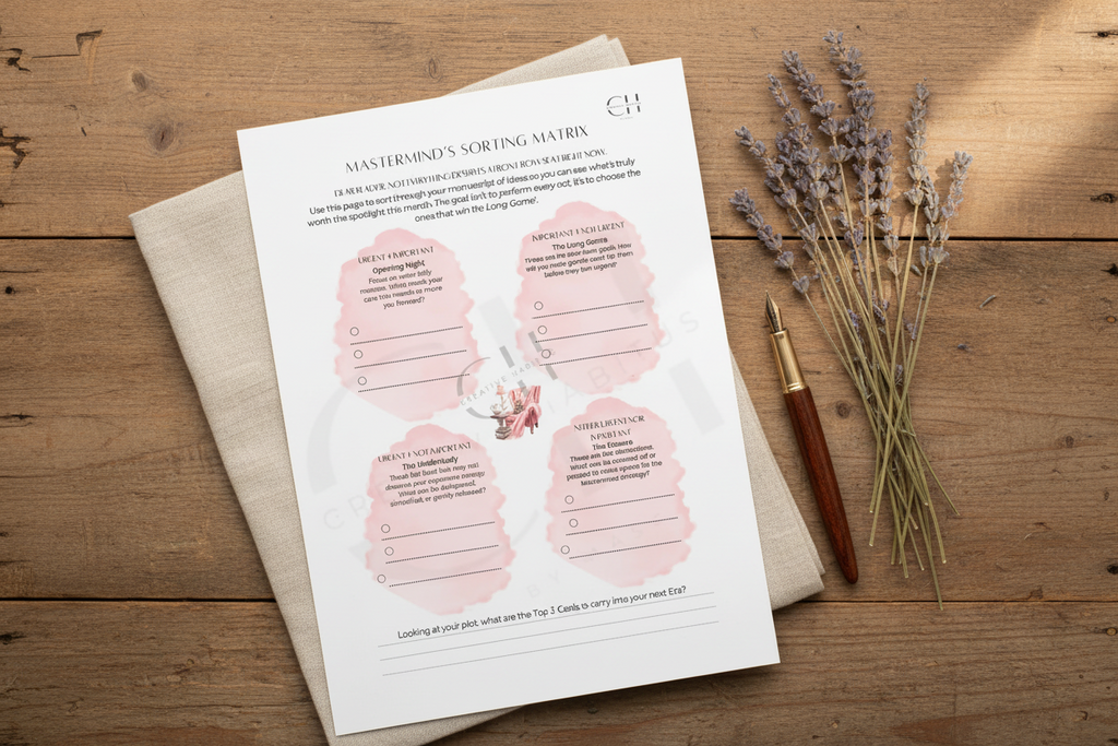 A 4-quadrant sorting matrix for categorizing tasks into Opening Night, The Long Game, The Understudy, and The Erasure.