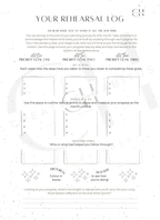 A progress tracking sheet to log weekly key actions for three acts of priority goals with a leaf progress tracker.