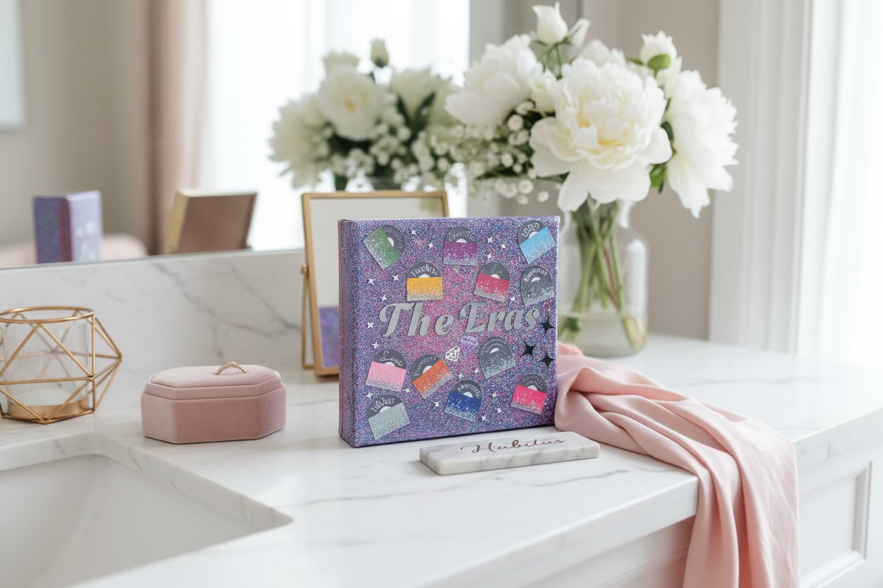 Decorative Switie box with taylor swift vinyls for each album honouring the Era's Tour. 