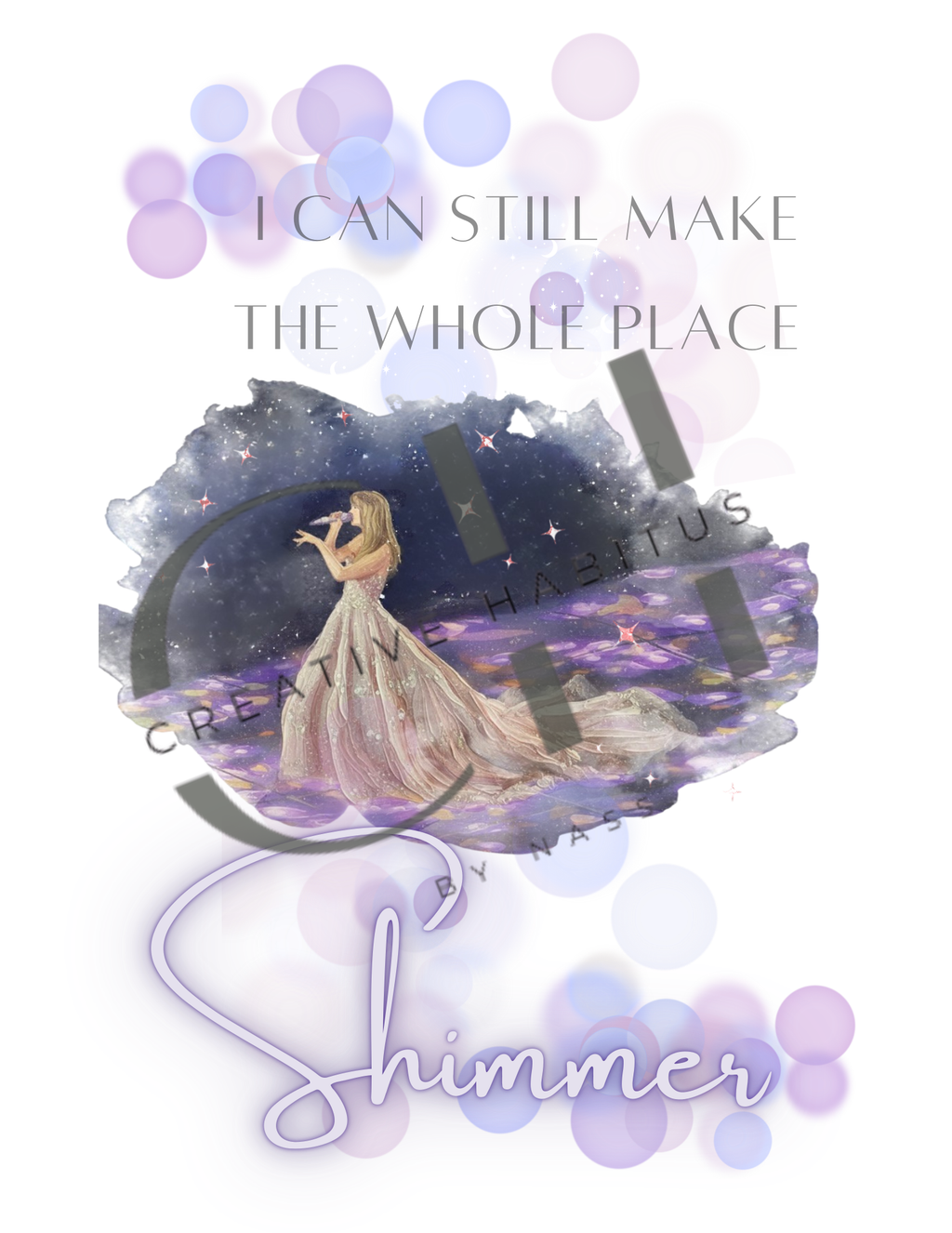 Make The Whole Place Shimmer Ballgown Print | Digital Wall Art