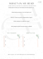 A daily mental unload worksheet to clear space for creativity, with prompts for emotional release and focus.